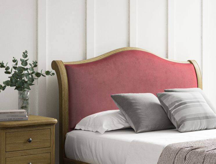 Lyon Hugo Clover Upholstered Oak Bed Frame - LFE - Double Bed Frame Only