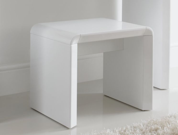 Ice High Gloss Stool - White - Dressing Table Stool