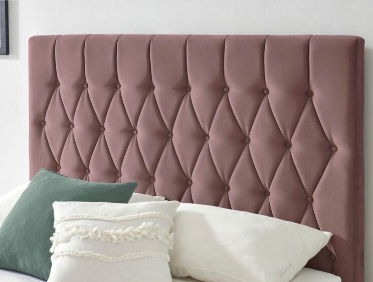 Waldorf Pink Velvet Upholstered Ottoman Storage Bed Frame