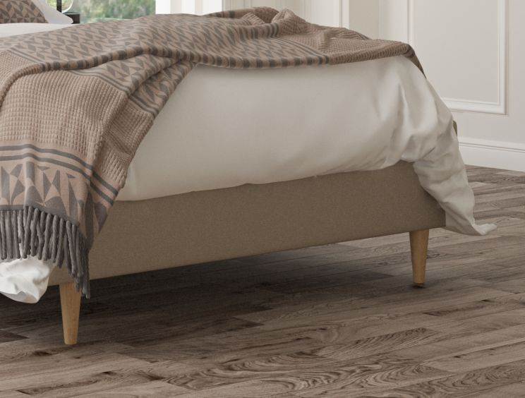 Lauren Upholstered Arran Natural Compact Double Bed Frame With Beech Feet Only