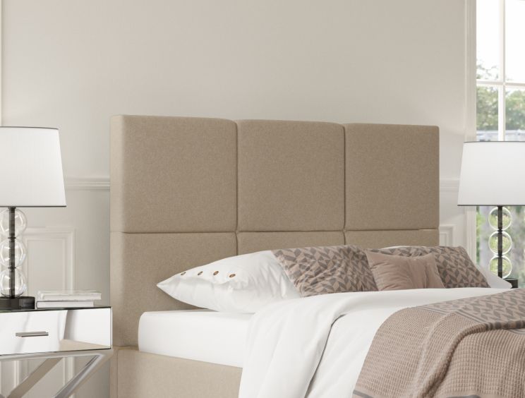 Lauren Upholstered Arran Natural Compact Double Bed Frame With Beech Feet Only