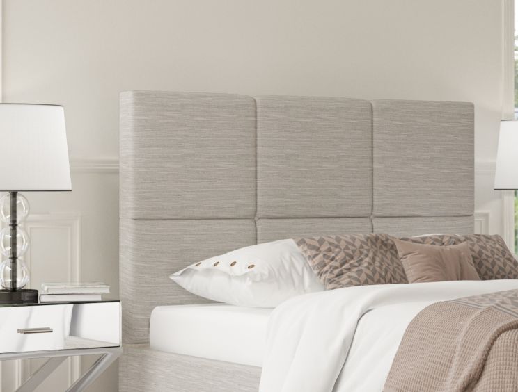 Lauren Upholstered Linea Fog Compact Double Bed Frame With Beech Feet Only