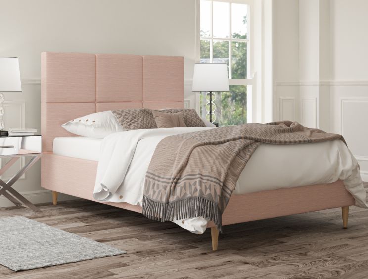 Lauren Upholstered Linea Powder King Size Bed Frame With Beech Feet Only