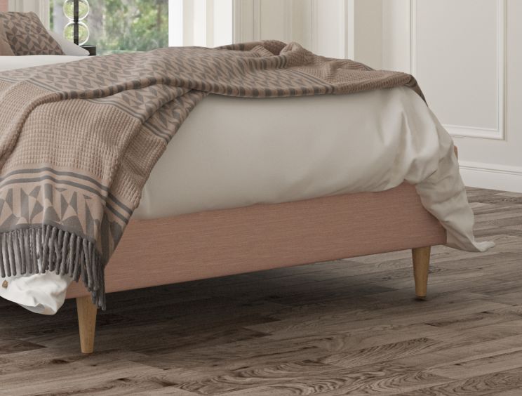 Lauren Upholstered Linea Powder Bed Frame With Beech Feet