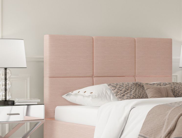 Lauren Upholstered Linea Powder Compact Double Bed Frame With Beech Feet Only