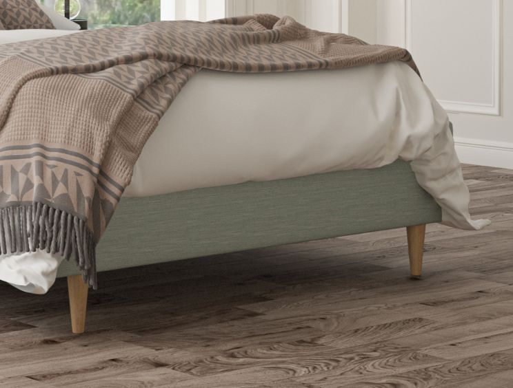 Lauren Upholstered Linea SeaBlue Bed Frame With Beech Feet