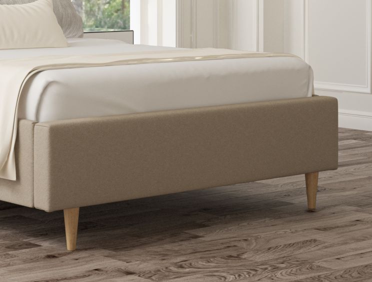 Esther Upholstered Arran Natural Compact Double Bed Frame With Beech Feet Only