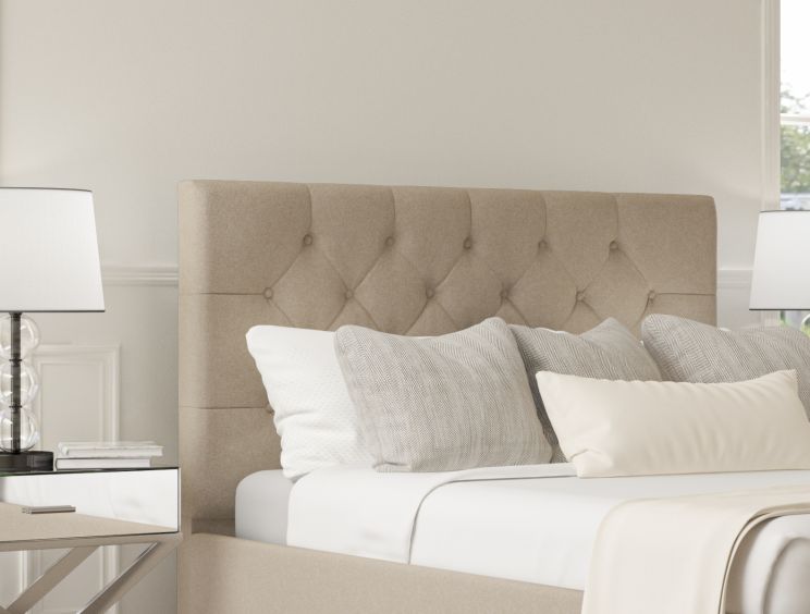 Esther Upholstered Arran Natural Compact Double Bed Frame With Beech Feet Only