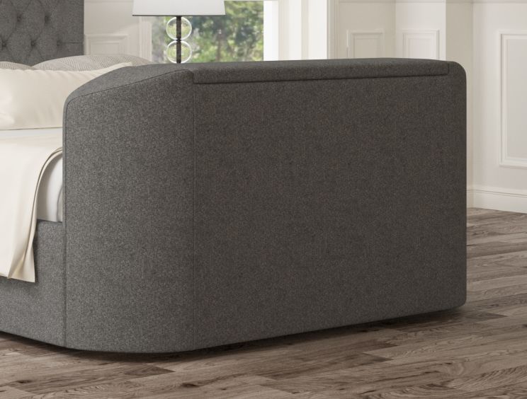 Claridge Upholstered Arran Pebble Ottoman TV Bed - Double Bed Frame Only