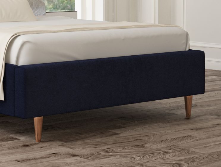 Esther Upholstered Hugo Royal Compact Double Bed Frame With Gold Feet Only