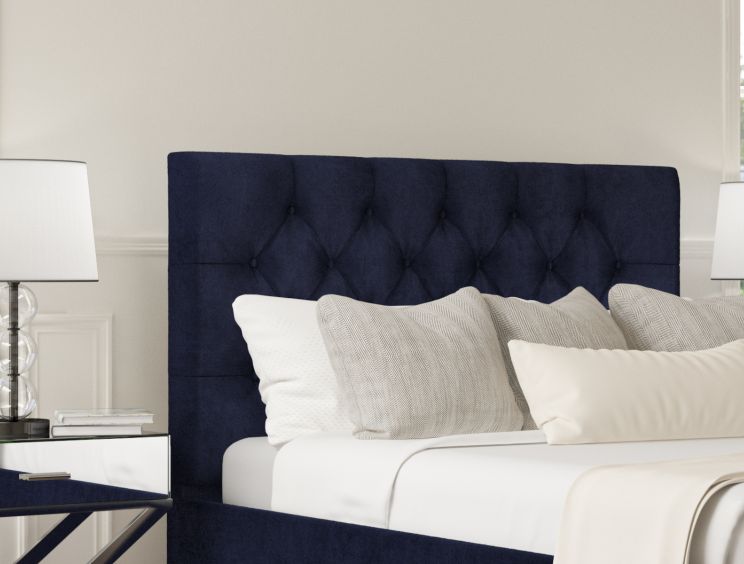 Esther Upholstered Hugo Royal Compact Double Bed Frame With Gold Feet Only