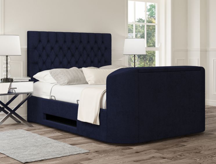 Claridge Upholstered Hugo Royal Ottoman TV Bed - Double Bed Frame Only