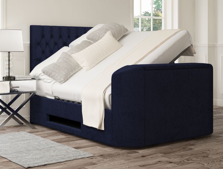 Claridge Upholstered Hugo Royal Ottoman TV Bed - King Size Bed Frame Only