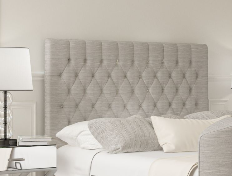 Claridge Upholstered Linea Fog Ottoman TV Bed - King Size Bed Frame Only