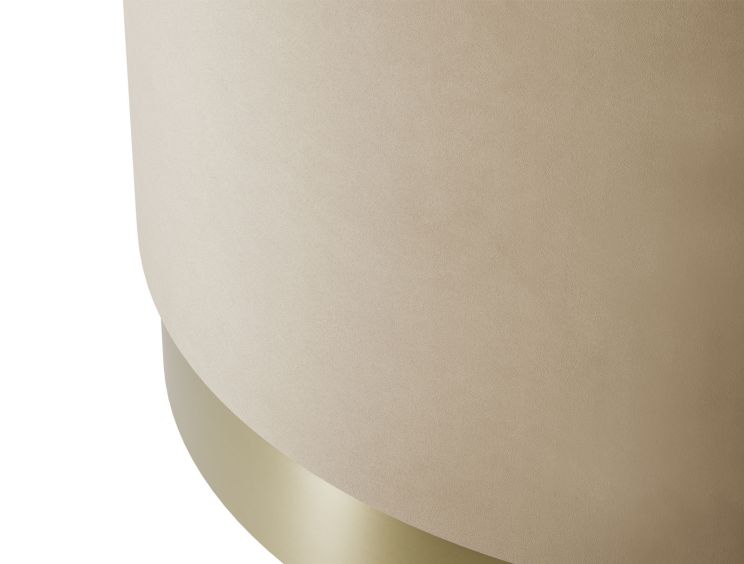 Portrush Cream Velvet Pouffe Upholstered Large Stool