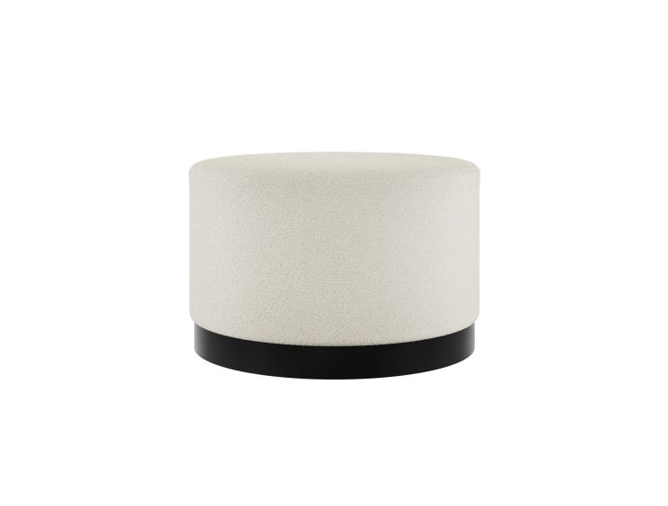 Portrush Ivory Boucle Pouffe Upholstered Large Stool