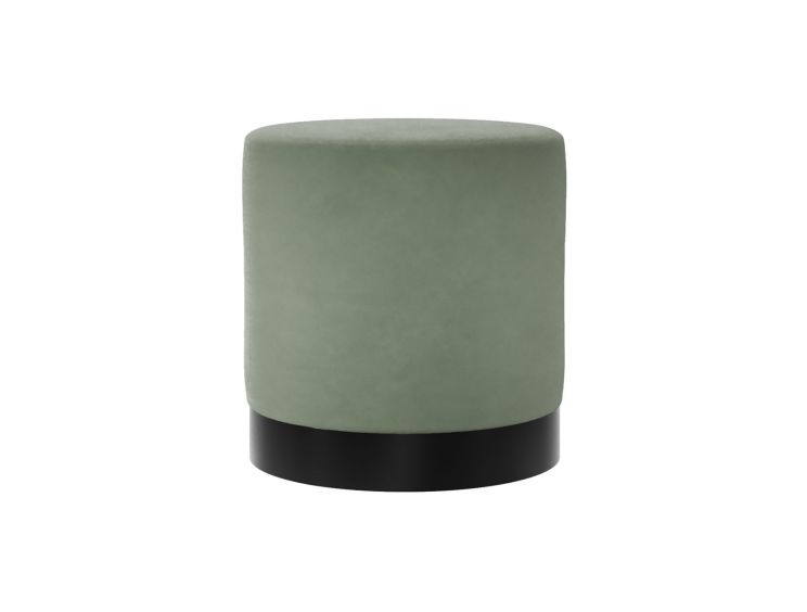 Portrush Sage Velvet Upholstered Pouffe Small Stool