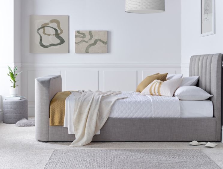 Upholstered gray hotsell bed frame
