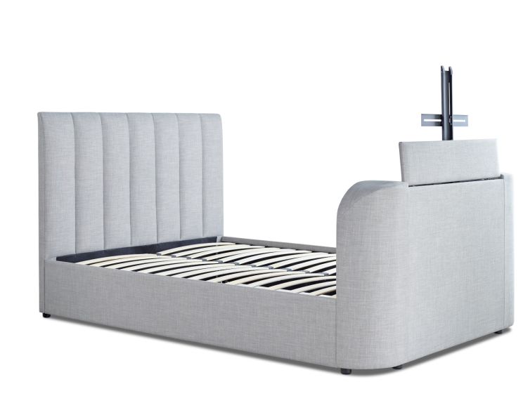 Lucille Upholstered TV Bed Mid Grey - King Bed Frame Only