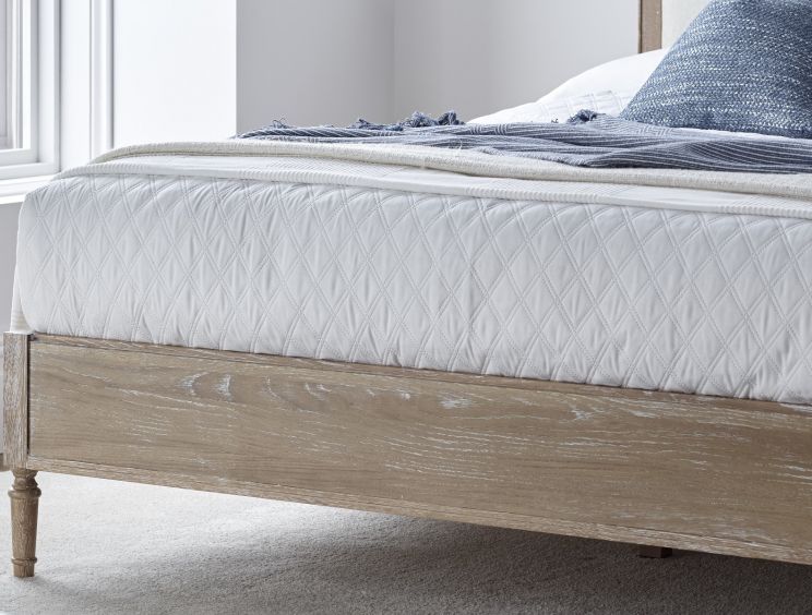 Lille Oak Upholstered Bed - Double Bed Frame Only