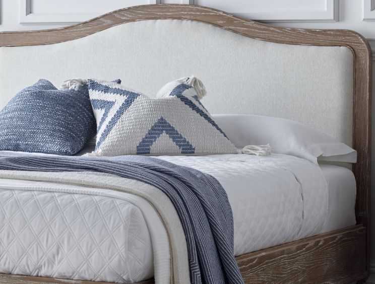 Lille Oak Upholstered Bed - King Bed Frame Only