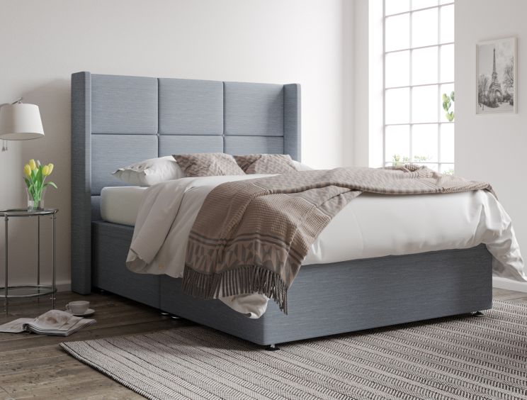 Jane Ottoman King Size Linea BlueStone Headboard & Base Only
