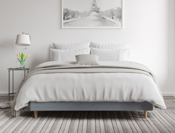 Classic Shallow Upholstered Linea BlueStone Super King Size Base Only