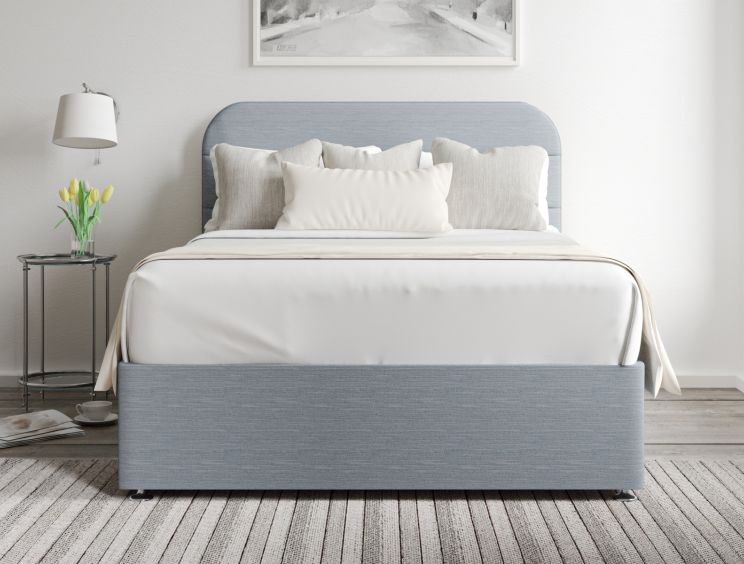 Makayla Classic Non Storage Linea Bluestone Double Base and Headboard Only