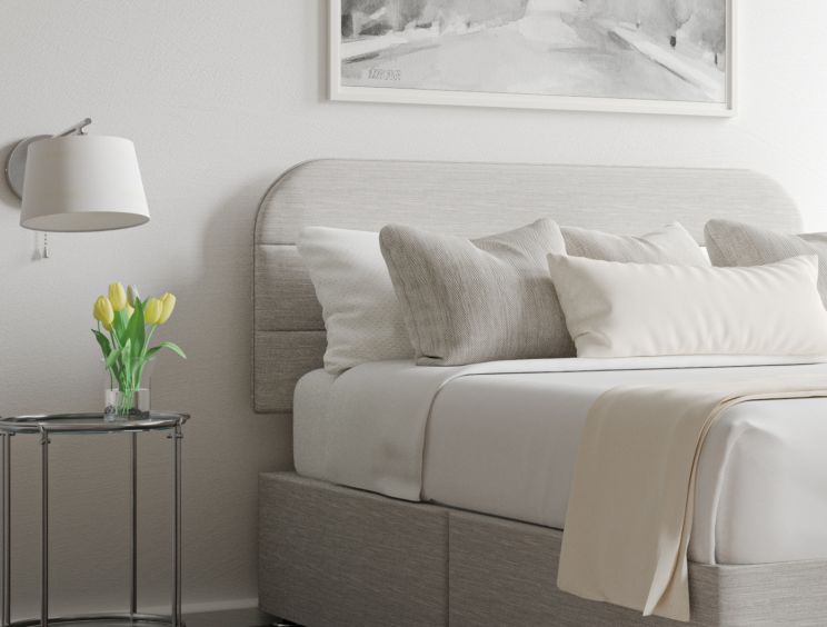 Makayla Linea Fog Upholstered King Size Headboard Only