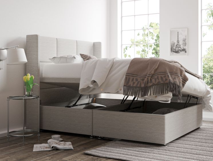 Jane Ottoman Double Linea Fog Headboard & Base Only