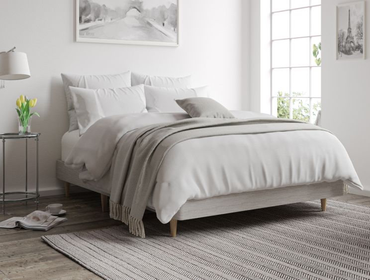 Classic Shallow Upholstered Linea Fog King Size Base Only