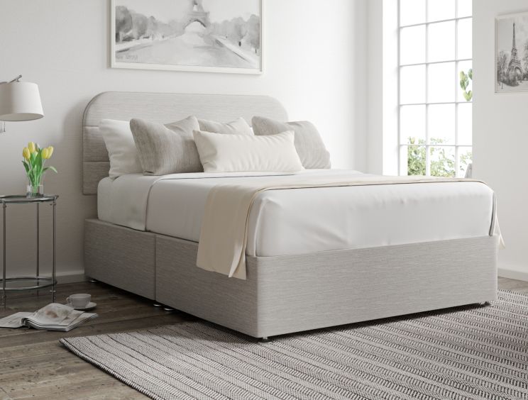 Makayla Classic Non Storage Linea Fog  King Size Base and Headboard Only
