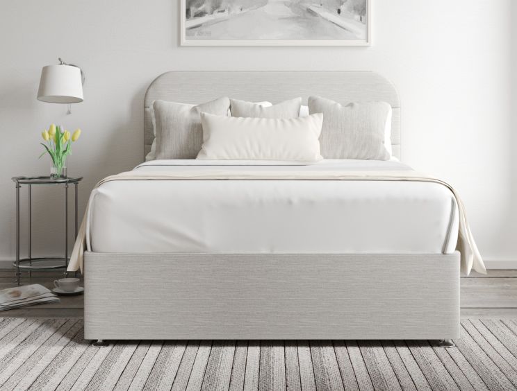 Makayla Classic Non Storage Linea Fog Double Base and Headboard Only