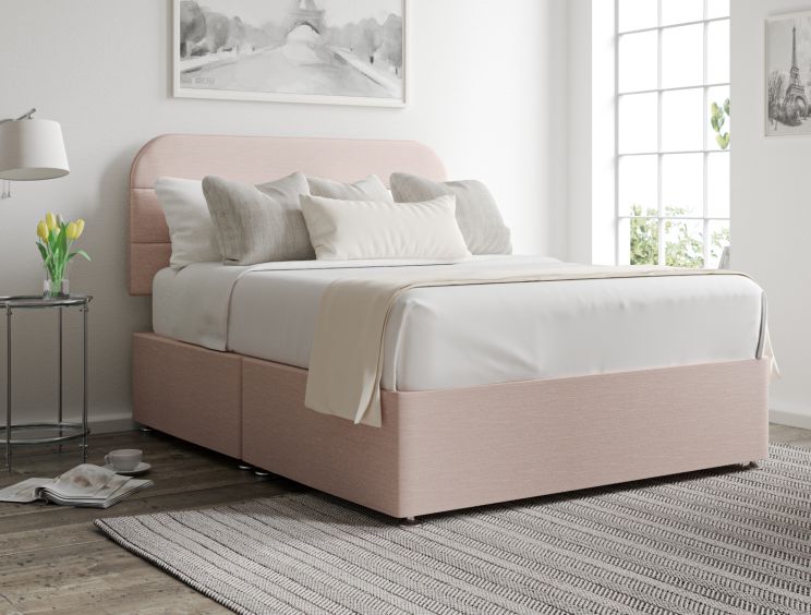 Makayla Classic Non Storage Linea Powder Double Base and Headboard Only