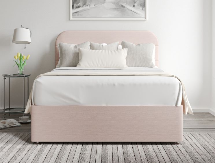 Makayla Classic Non Storage Linea Powder Double Base and Headboard Only