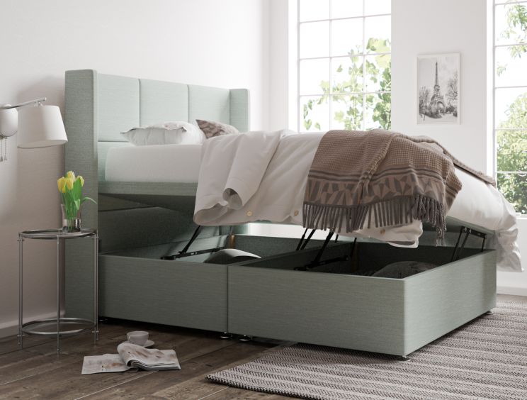 Jane Ottoman Double Linea SeaBlue Headboard & Base Only