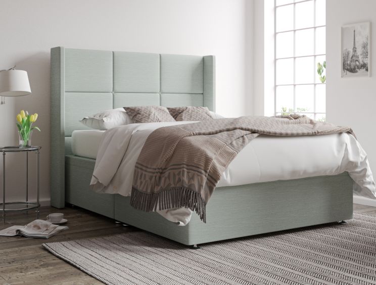 Jane Ottoman King Size Linea SeaBlue Headboard & Base Only
