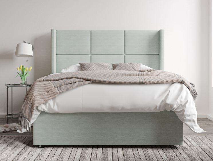 Jane Ottoman Double Linea SeaBlue Headboard & Base Only