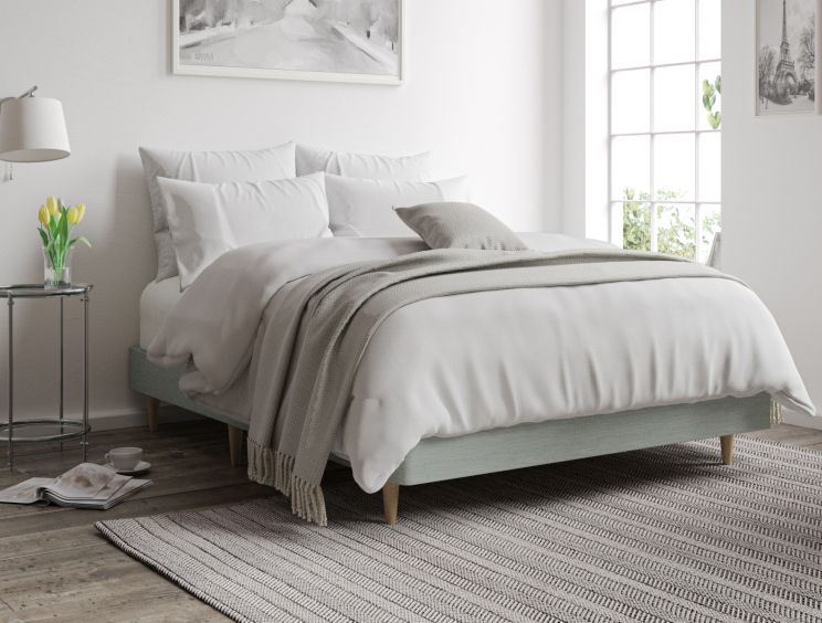 Classic Shallow Upholstered Linea SeaBlue Double Base Only