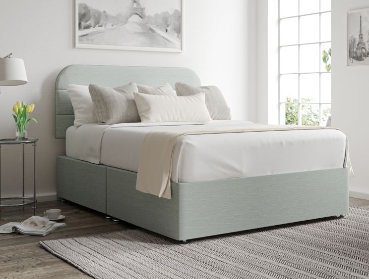 Makayla Classic Non Storage Linea SeaBlue King Size Base and Headboard Only