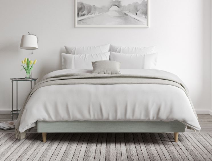 Classic Shallow Upholstered Linea SeaBlue Super King Size Base Only