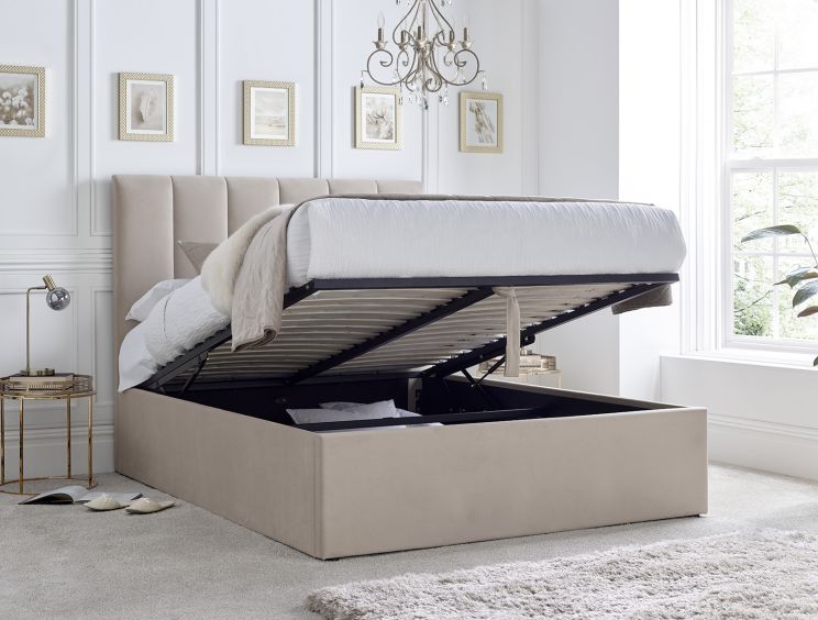 Linea Stone Upholstered Ottoman King Size Bed Frame Only