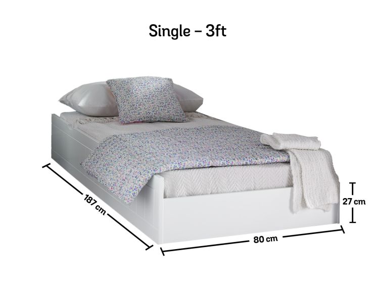 Liv & Lou White Compact Single Sleepover Frame Only