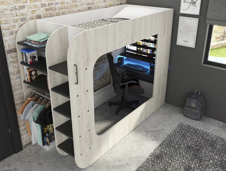 Loftpod Solo Light Wood Gaming Bed Frame