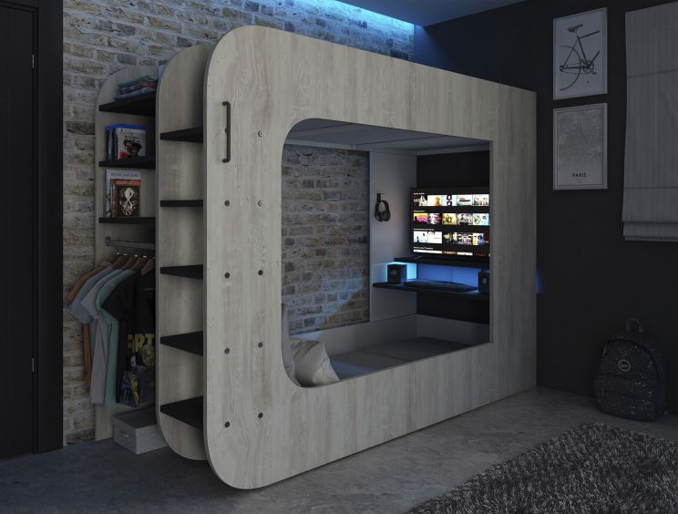 Loftpod Solo Light Wood Gaming Bed Frame