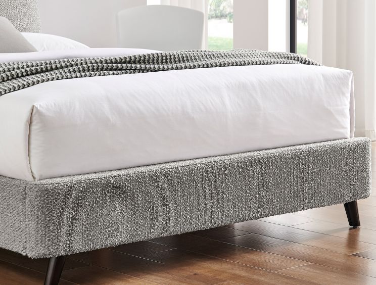 Tranquil Boucle Dove Grey Double Bed Frame