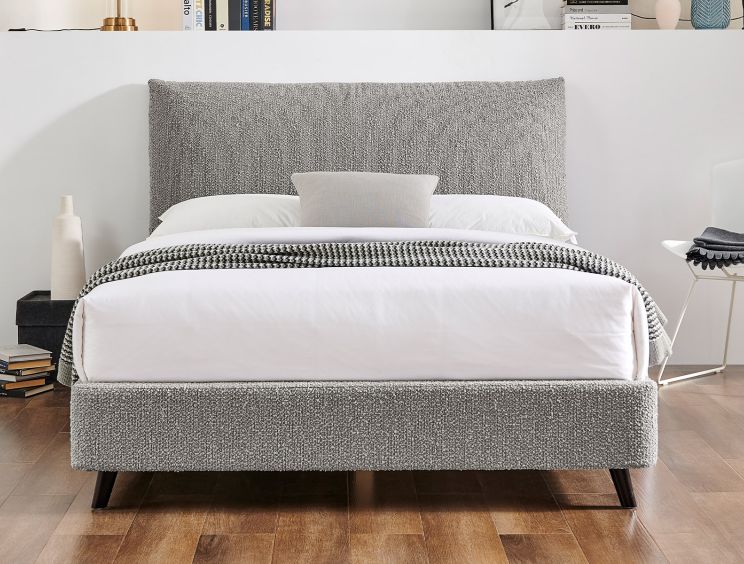 Tranquil Boucle Dove Grey Double Bed Frame