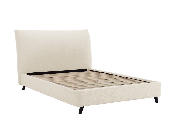 Tranquil Boucle Ivory Double Bed Frame