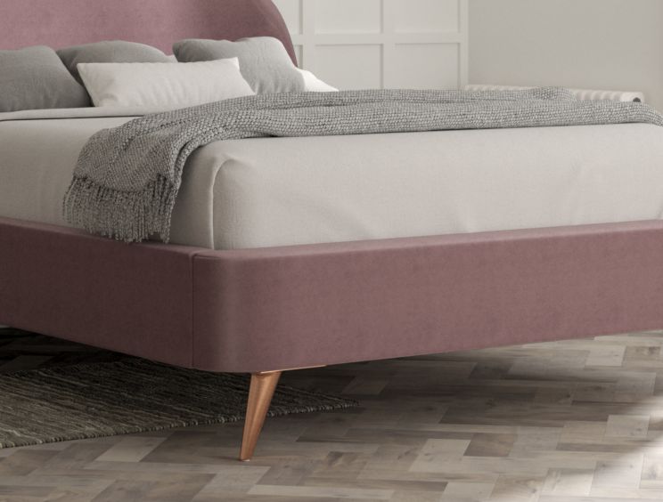 Lunar Upholstered Bed Frame - Single Bed Frame Only - Velvet Lilac