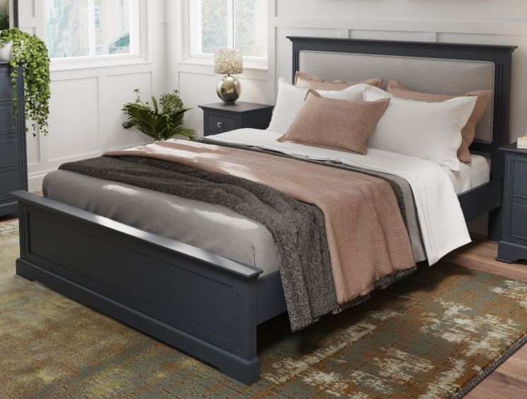Macy Midnight Grey Wooden Bed Frame